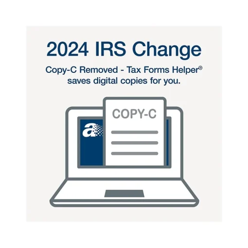 Adams Tax Forms<2024 1099-MISC Tax Form with e-files and Access to Tax Forms Helper, 4-Part, 2-Up, Copy A, 1, B, 2, 24/Pack