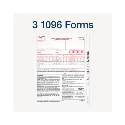 Adams Tax Forms<2024 1099-NEC Tax Form with e-files and Access to Tax Forms Helper, 4-Part, 3-Up, Copy A, 1, B, 2, 24/Pack