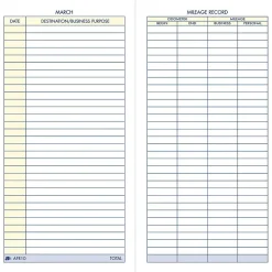 Adams Business Forms<Vehicle Mileage Records, 3 1/4" x 6 1/4", 36 Sets/Book (AFR10)