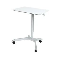 Seville Classics Standing Desks<AIRLIFT XL Pneumatic Sit-Stand Mobile Desk Cart, Height-Adjustable from 27.1 to 41.9, White