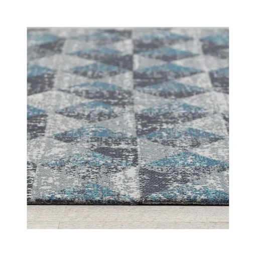Anji Mountain Chair Mats<Rug'd Tromso Carpet & Hard Floor Chair Mat, 36" x 48", Blue/Black/Gray (AMB9035)