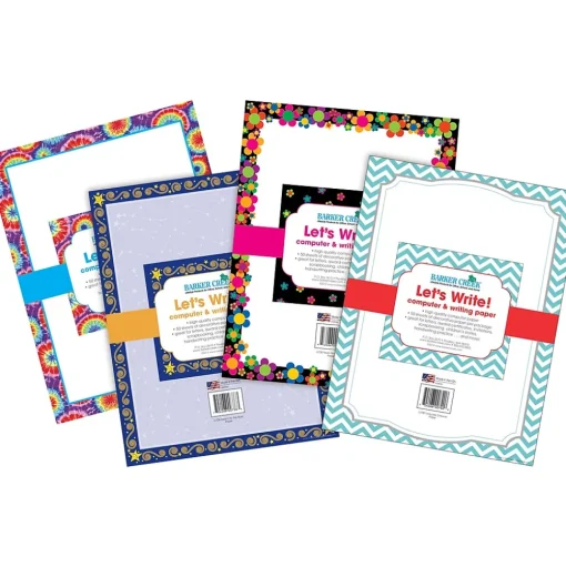 Barker Creek Classroom Paper<Customer Favorites 8 1/2" x 11" Computer Paper Set (four designs), 200 Sheets/Set (3555)