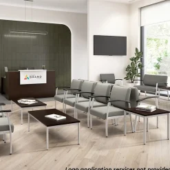 Bush Business Furniture L-Desks<Arrive 72"W L Shaped Reception Desk with Shelf, (ARV006MR)