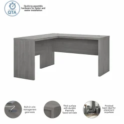 Bush Business Furniture L-Desks<Echo 60"W L Shaped Desk, Modern Gray (ECH026MG)