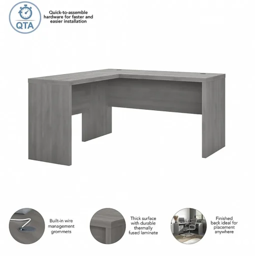 Bush Business Furniture L-Desks<Echo 60"W L Shaped Desk, Modern Gray (ECH026MG)