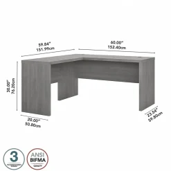 Bush Business Furniture L-Desks<Echo 60"W L Shaped Desk, Modern Gray (ECH026MG)