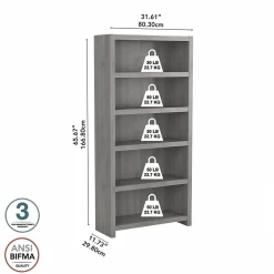 Bush Business Furniture Bookcases<Echo 5 Shelf Bookcase, Modern Gray (KI60404-03)