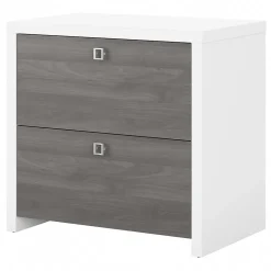Bush Business Furniture File Cabinets<Echo 2 Drawer Lateral File Cabinet, Pure White/Modern Gray (KI60502-03)