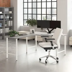Bush Business Furniture Office Desks<Hustle 60"W Computer Desk with Metal Legs, Platinum Gray (HUD160PG)