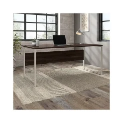Bush Business Furniture Office Desks<Hybrid 72"W Computer Table Desk with Metal Legs, (HYD172BW)