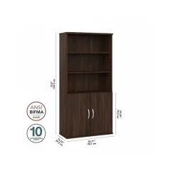 Bush Business Furniture Bookcases<Hybrid 73"H 5-Shelf Bookcase with Doors, Laminated Wood (HYB024BW)