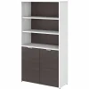 Bush Business Furniture Bookcases<Jamestown 66"H 5-Shelf Bookcase with Adjustable Shelves, Storm Gray/White Laminated Wood (JTB136SGWH)