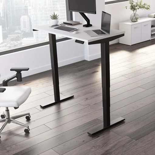 Bush Business Furniture Standing Desks<Move 40 Series 48"W Electric Height Adjustable Standing Desk, White/Black (M4S4824WHBK)