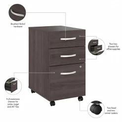 Bush Business Furniture Computer Desks<Studio A 72"W Computer Desk with 3 Drawer Mobile File Cabinet, Storm Gray (STA004SGSU)
