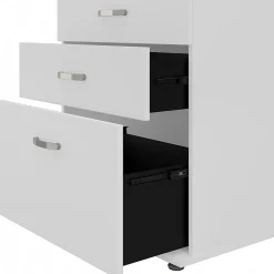 Bush Business Furniture Storage Cabinets<Universal 34" Floor Storage Cabinet with 3 Drawers, White (UNS328WH)