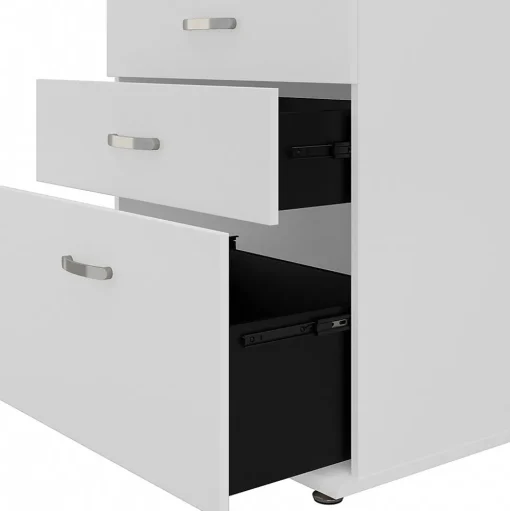 Bush Business Furniture Storage Cabinets<Universal 34" Floor Storage Cabinet with 3 Drawers, White (UNS328WH)