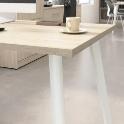 Bush Business Furniture Office Desks<Vista 60"W Desk with 3 Drawer Mobile File Cabinet, Natural Elm (VST002NESU)