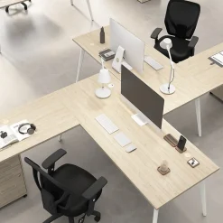 Bush Business Furniture Office Desks<Vista 60"W Desk with 3 Drawer Mobile File Cabinet, Natural Elm (VST002NESU)