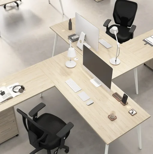Bush Business Furniture Office Desks<Vista 60"W Desk with 3 Drawer Mobile File Cabinet, Natural Elm (VST002NESU)