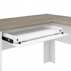 Bush Furniture L-Desks<Fairview 60"W L Shaped Desk with Drawers and Storage Cabinet, (WC53630-03K)