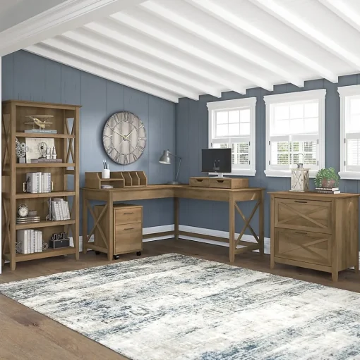 Bush Furniture File Cabinets<Key West 2-Drawer Lateral File Cabinet, Letter/Legal, Reclaimed Pine, 30" (KWF130RCP-03)