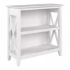 Bush Furniture Bookcases<Key West 30"H 2-Shelf Bookcase with Adjustable Shelf, Pure White Oak (KWB124WT-03)