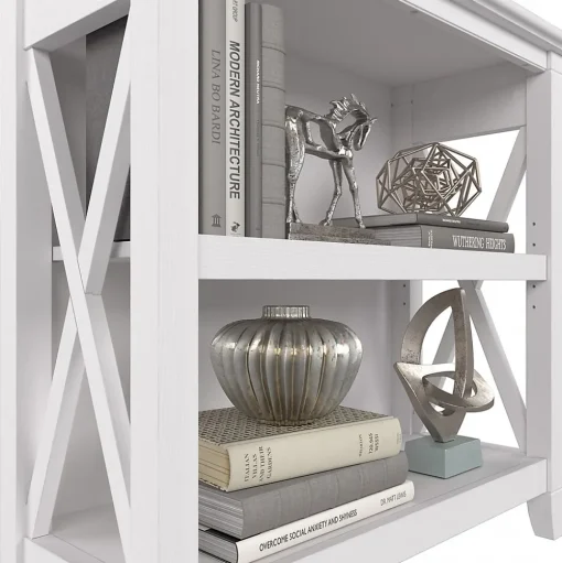 Bush Furniture Bookcases<Key West 30"H 2-Shelf Bookcase with Adjustable Shelf, Pure White Oak (KWB124WT-03)