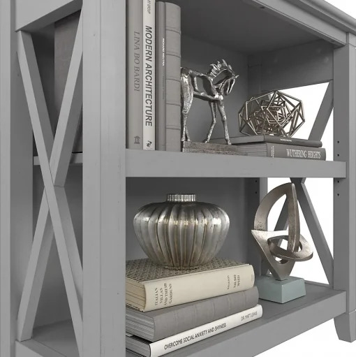 Bush Furniture Bookcases<Key West 30"H 2-Shelf Bookcase with Adjustable Shelf, Cape Cod Gray (KWB124CG-03)