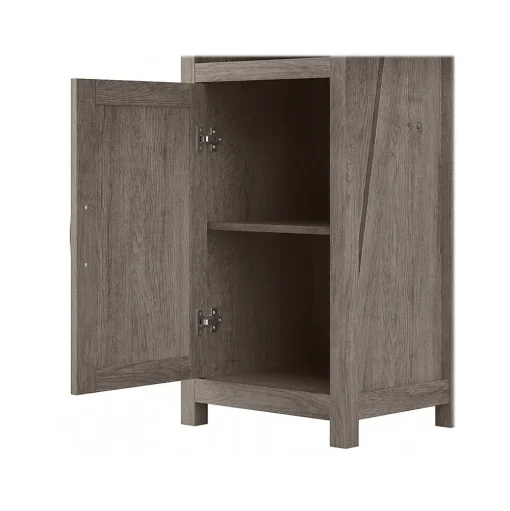 Bush Furniture Bookcases<Knoxville 72"H 5-Shelf Bookcase with Door, Restored Gray (CGB118RTG-03)