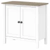 Bush Furniture Storage Cabinets<Mayfield 30" Storage Cabinet with 2 Shelves, Pure White/Shiplap Gray (MAS131GW2-03)