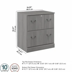 Bush Furniture File Cabinets<Saratoga 2-Drawer Lateral File Cabinet, Locking, Modern Gray (EX45854-03)