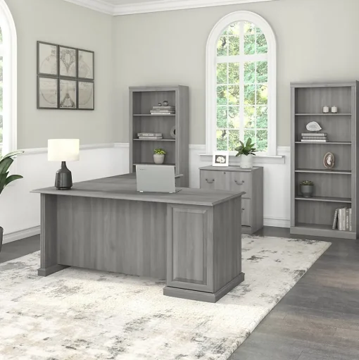 Bush Furniture File Cabinets<Saratoga 2-Drawer Lateral File Cabinet, Locking, Modern Gray (EX45854-03)