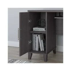 Bush Furniture L-Desks<Somerset 72"W L Shaped Desk with Hutch and Lateral File Cabinet, (SET009SG)