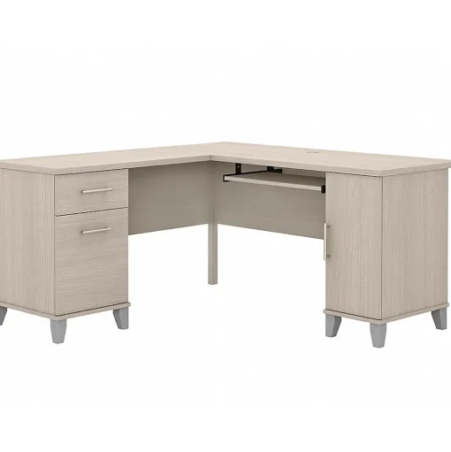 Bush Furniture L-Desks<Somerset 60"W L Shaped Desk with Storage, (WC81130K)