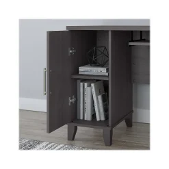 Bush Furniture L-Desks<Somerset 72"W L Shaped Desk with Hutch and 5 Shelf Bookcase, (SET011SG)