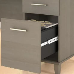 Bush Furniture L-Desks<Somerset 60"W L Shaped Desk with Hutch, (SET002AG)
