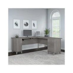 Bush Furniture L-Desks<Somerset 72"W L Shaped Desk with Storage, (WC81210K)