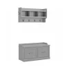 Bush Furniture Storage Cabinets<Woodland 40W Shoe Storage Bench with Doors and Wall Mounted Coat Rack, Cape Cod Gray (WDL003CG)