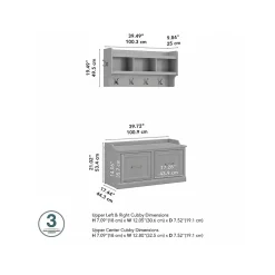 Bush Furniture Storage Cabinets<Woodland 40W Shoe Storage Bench with Doors and Wall Mounted Coat Rack, Cape Cod Gray (WDL003CG)
