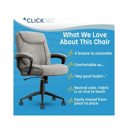 Click365 Ergonomic Chairs<Transform 1.0 Ergonomic Fabric Swivel Desk Chair, (CCHR10001C)