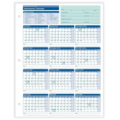 ComplyRight Hr Forms<2024-2025 Fiscal Attendance Calendar, 50/Pack (A42005015)