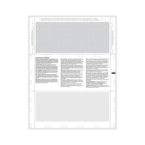 ComplyRight Tax Forms<2024 1099-MISC Tax Form, 1-Part, 4-Up, Copy B, 2, 500/Pack (5501)