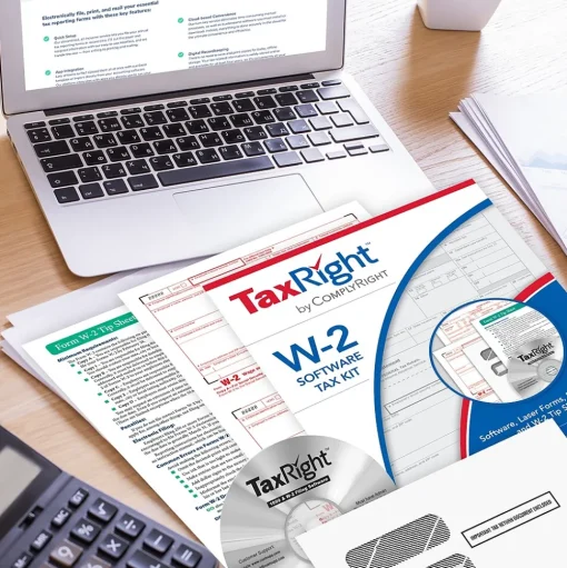 ComplyRight Tax Forms<TaxRight 2024 W-2 Tax Form Tax Forms, Envelopes, TipSheet & Software, 4-Part, 10/Pack (SC5645ES10)