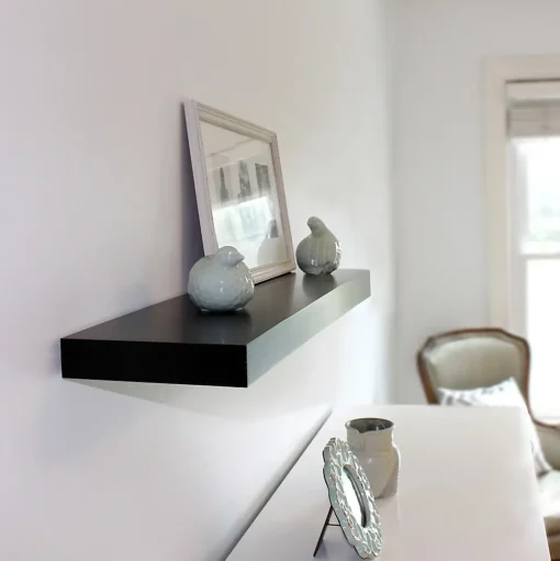 Eden Grove Shelving<Square Edge Single Wall Shelf, 36"W, Black ( 0191402)