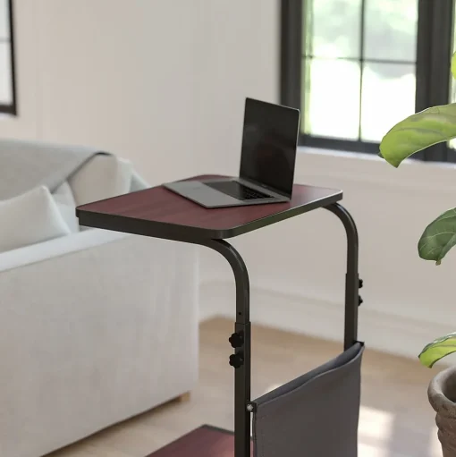 Flash Furniture Standing Desks<Charger 24"W Rectangular Adjustable Standing Computer Desk, Mahogany (MT62881)