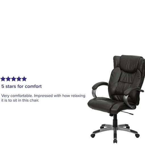 Flash Furniture Office Chairs<Hansel Ergonomic LeatherSoft Swivel High Back Executive Office Chair, Espresso Brown (BT9088BRN)
