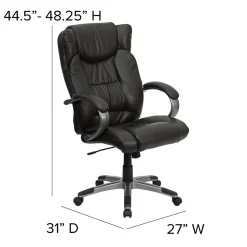Flash Furniture Office Chairs<Hansel Ergonomic LeatherSoft Swivel High Back Executive Office Chair, Espresso Brown (BT9088BRN)