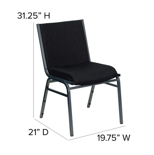 Flash Furniture Folding & Stacking<HERCULES Series Fabric Heavy Duty Stack Chair, Black Dot, 4 Pack (4XU60153BK)