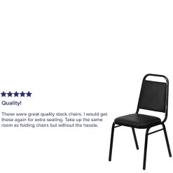 Flash Furniture Folding & Stacking<HERCULES Series Vinyl Banquet Stacking Chair, Black, 4 Pack (4FDBHF2BKVYL)