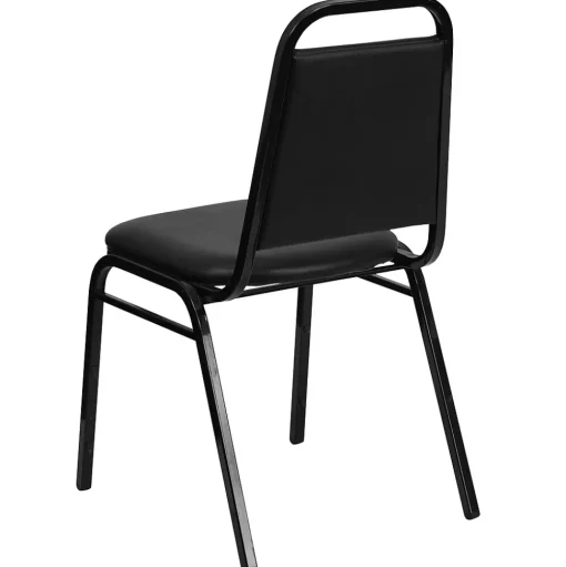 Flash Furniture Folding & Stacking<HERCULES Series Vinyl Banquet Stacking Chair, Black, 4 Pack (4FDBHF2BKVYL)